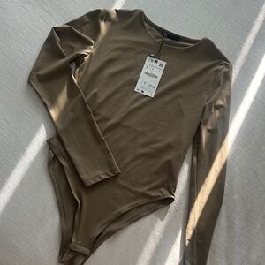Zara brown Long Sleeve Bodysuit